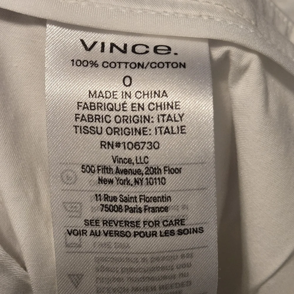Vince Optic White Pleated Culotte Size 0